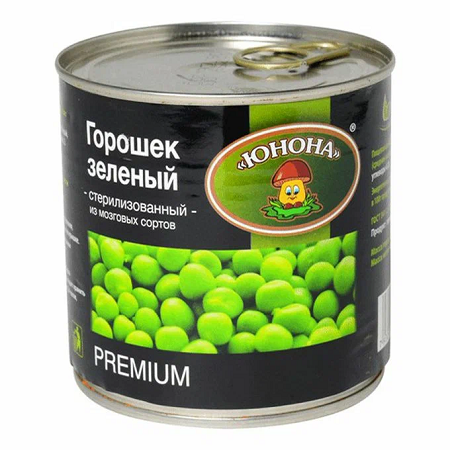 Горошек "Юнона" 420гр (12)  ж/б ключ