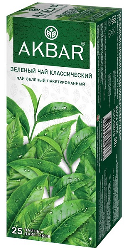 Чай "Акбар" 25 пак. 2гр Зеленый  Классический (15)