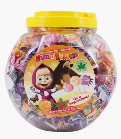 Леденец Маша и медведь на палочке 10г (100)