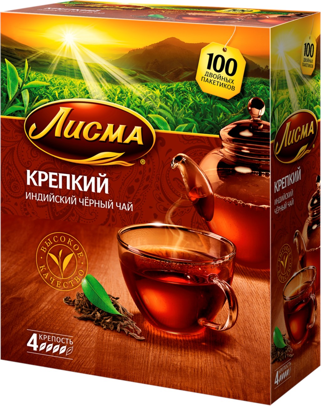 Чай  "Лисма" 100пак. 2г.  индийский крепкий (6)