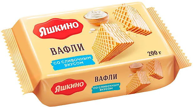 Яшкино  Вафли 200гр. сливочные (24)   ЯВ165