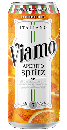 Пивной напиток "Виамо Аперито Спритц" 0,45 л.(12) ж/б    7%  (ЧЗ акциз + ЕГАИС)