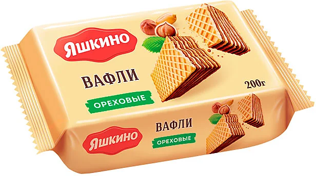 Яшкино  Вафли 200гр. ореховые  (24)  ЯВ163