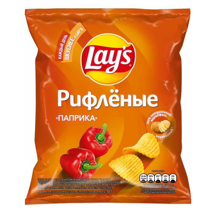 Лейз 70гр. Рифленые Паприка (25)           340052633