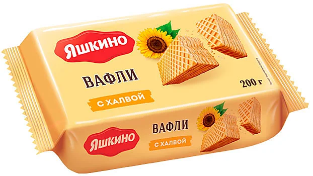 Яшкино  Вафли 200гр. с халвой (24) ЯВ167