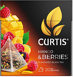 Чай  "CURTIS" Пирамидки 20пак. 1.7гр.  Манго/ягоды  (12)  черный