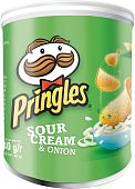 Карт. чипсы "PRINGLES" 40гр. Сметана/Лук (12)