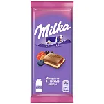 Милка 90г молочный миндаль/лесные ягоды  (20)