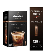 Кофе "ЖАРДИН"  3 в 1   Американо премиум микс (15г х 8 пач) 10шт карт/уп  1691